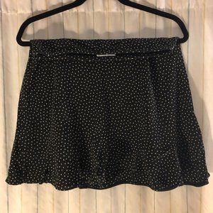 Black and Cream Polka Dot Wavy Silk Skirt